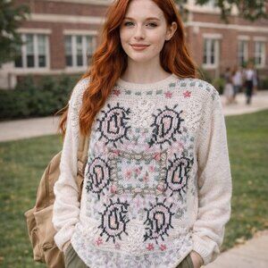 Shenanigans hand- knitted Vintage Women's Sweater Size Med